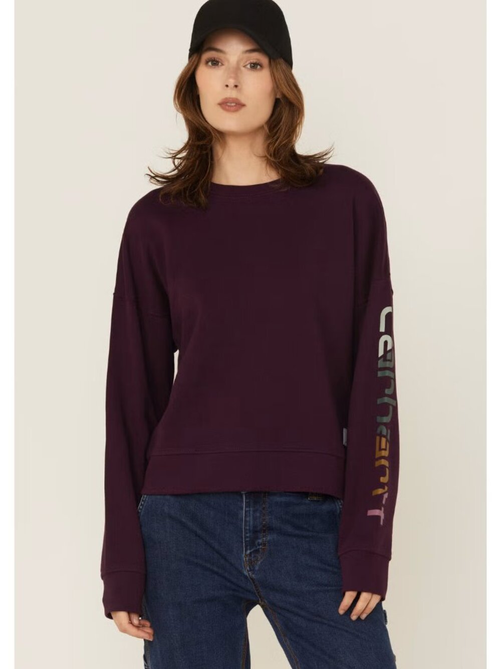 Size M - Carhartt TENCEL™ Fiber Series - Sleeve Graphic Sweatshirt - Eggplant - Picture 1 of 16